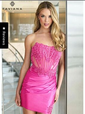 Faviana Bright Pink HOCO dress